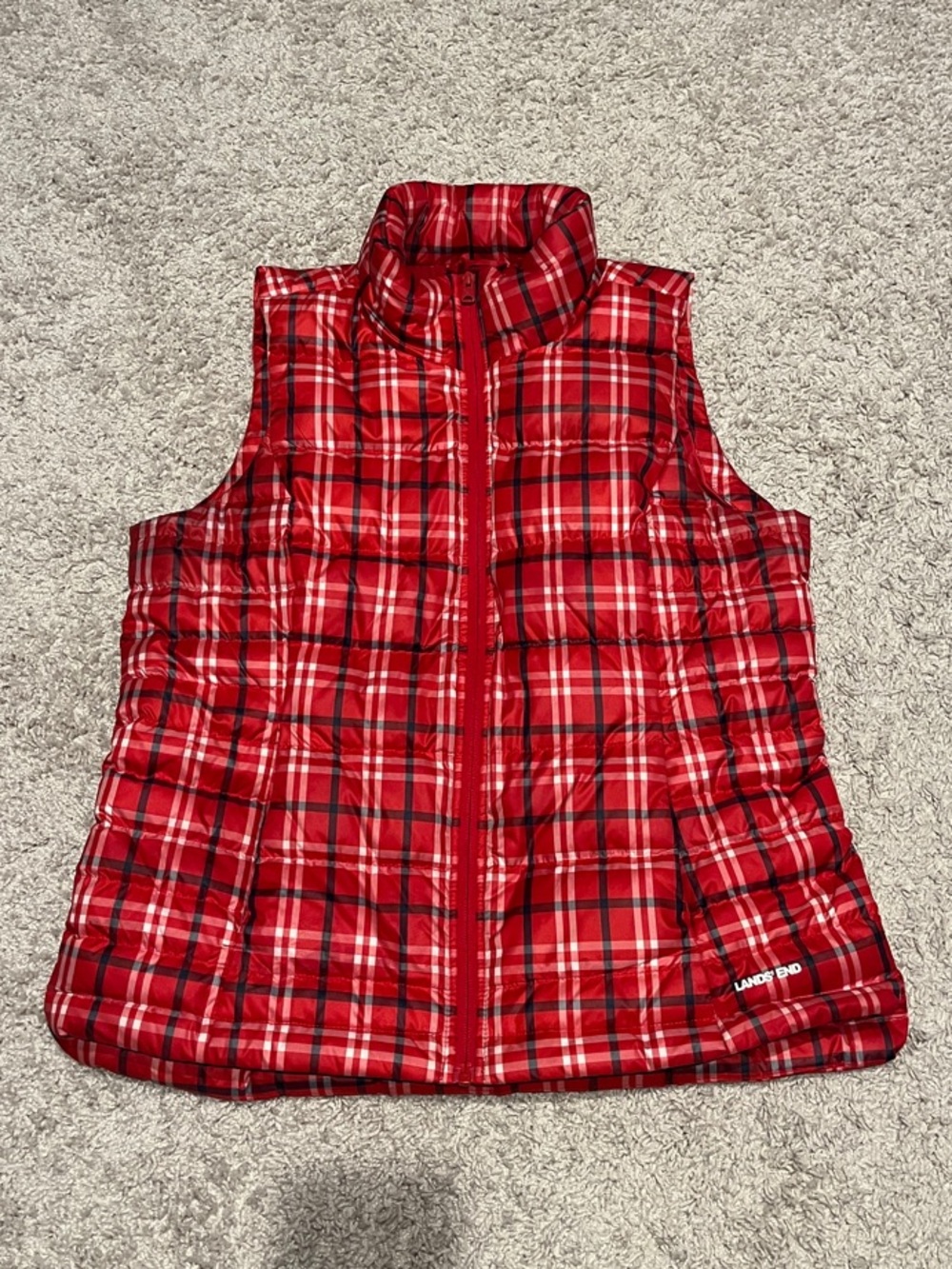 M Land's End Plaid Women's Vest